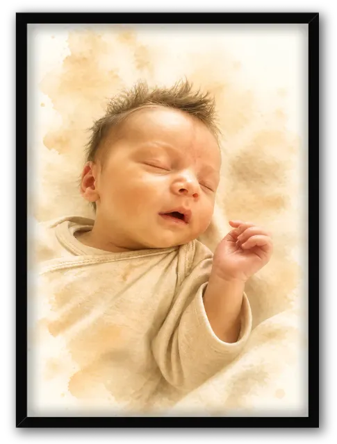 Naissance Aquarelle Dorée
