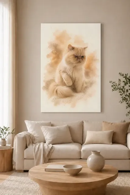Chat Aquarelle Dorée - 4
