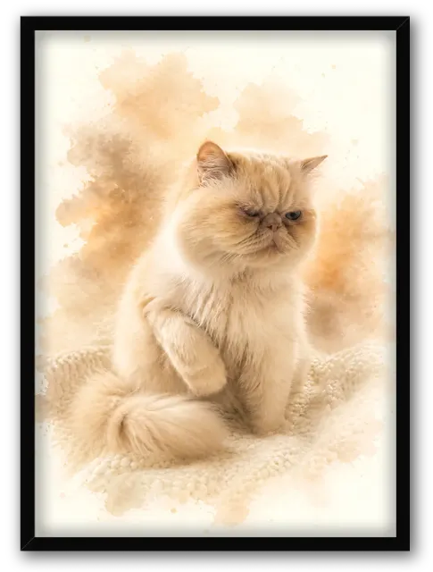 Chat Aquarelle Dorée