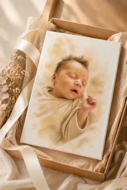Naissance Aquarelle Dorée - 3