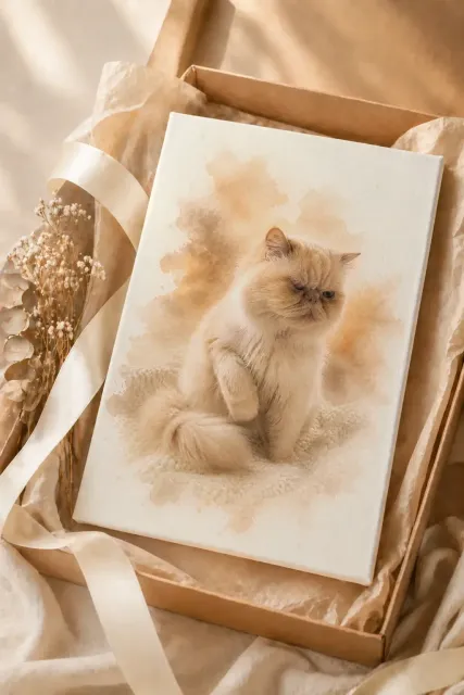 Chat Aquarelle Dorée - 3