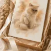 Chat Aquarelle Dorée - 3