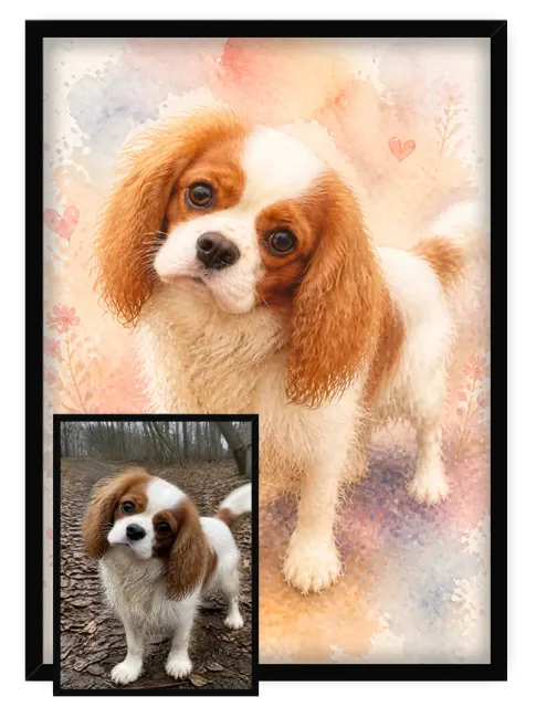 Chien Aquarelle Pastel - 2
