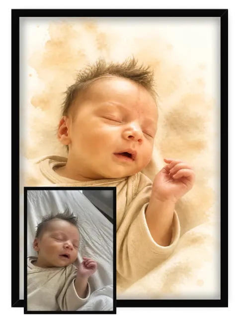 Naissance Aquarelle Dorée - 2